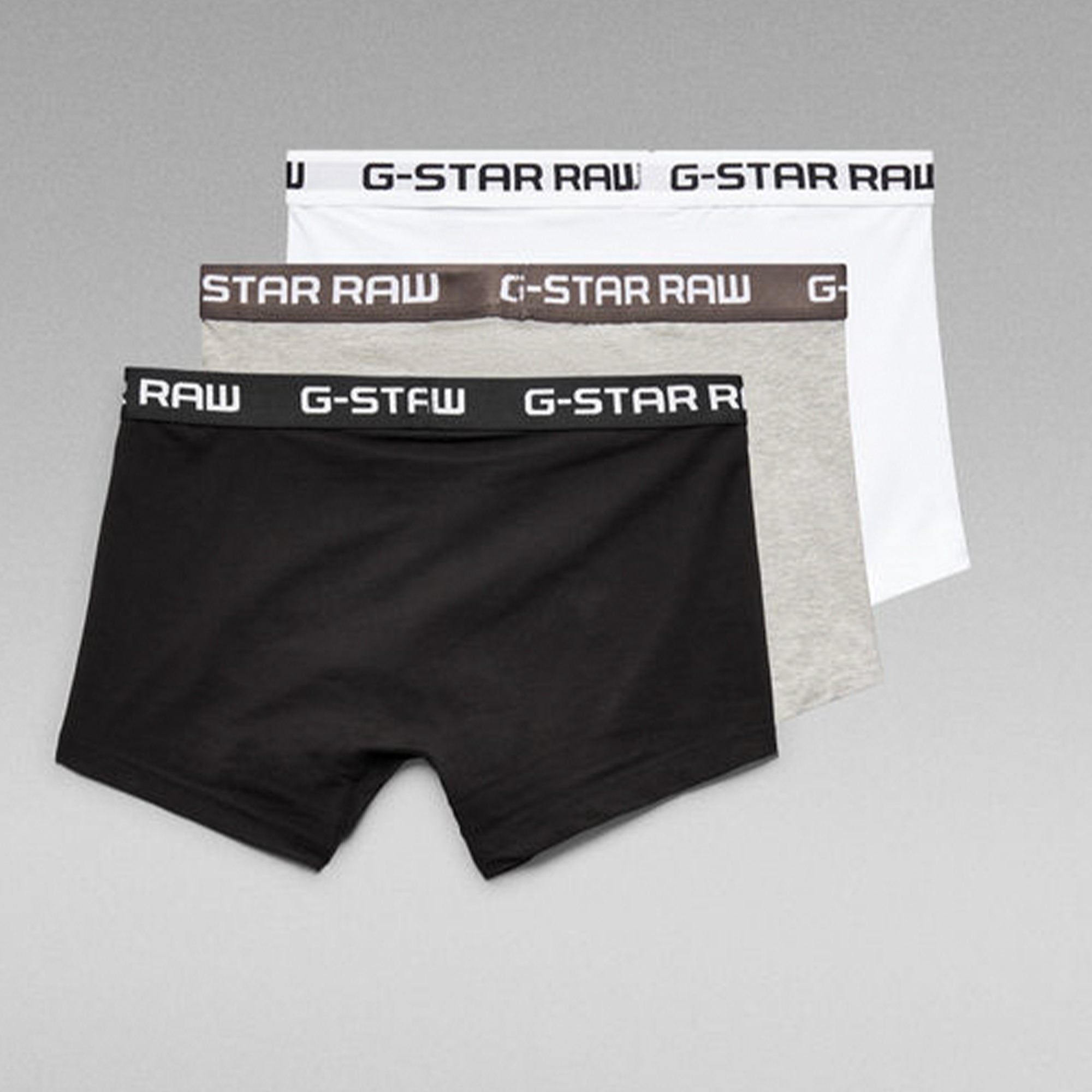 Gstar Raw Men Classic Trunks 3-Pack (Black Grey White)-Nexus Clothing