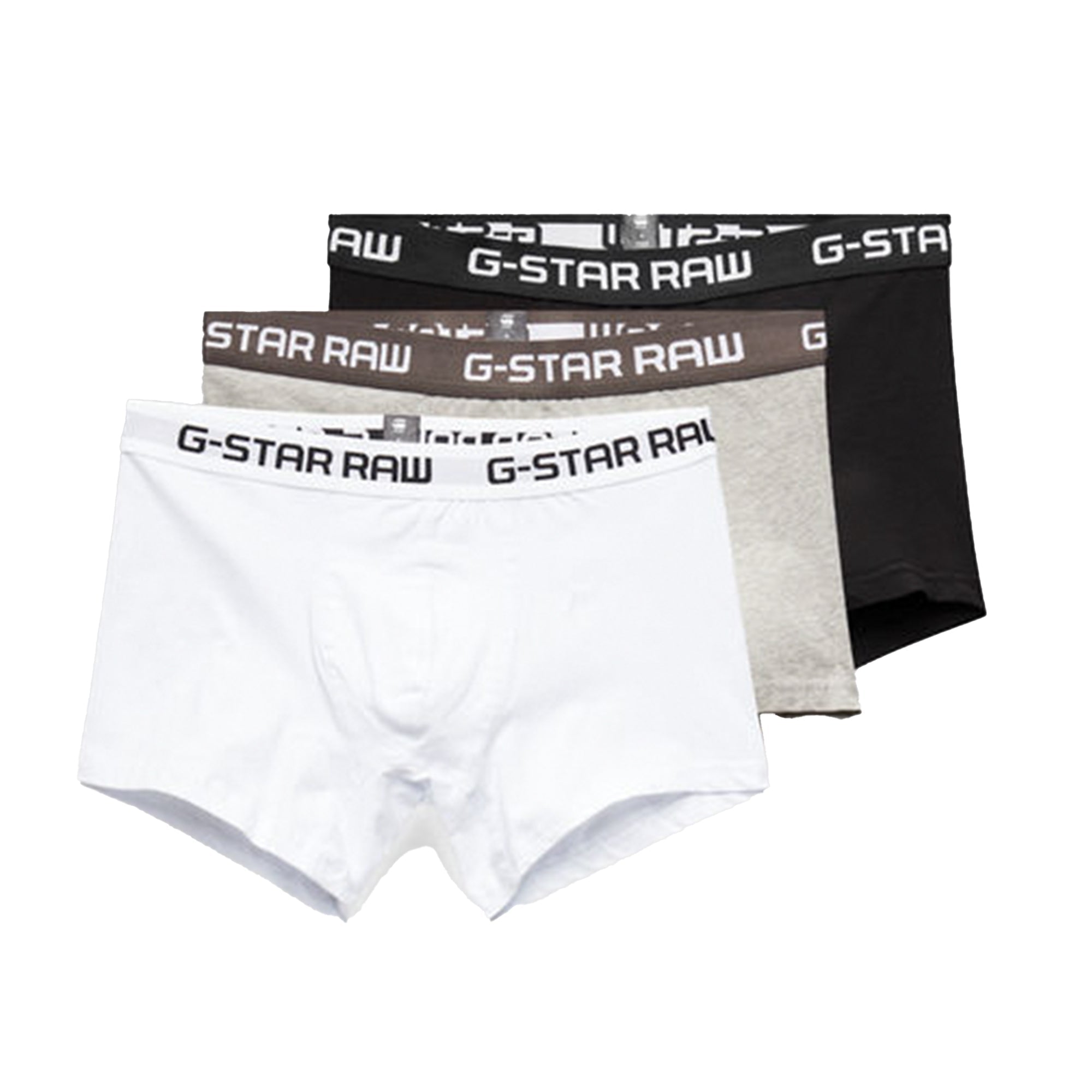 Gstar Raw Men Classic Trunks 3-Pack (Black Grey White)-Black Grey White-Large-Nexus Clothing