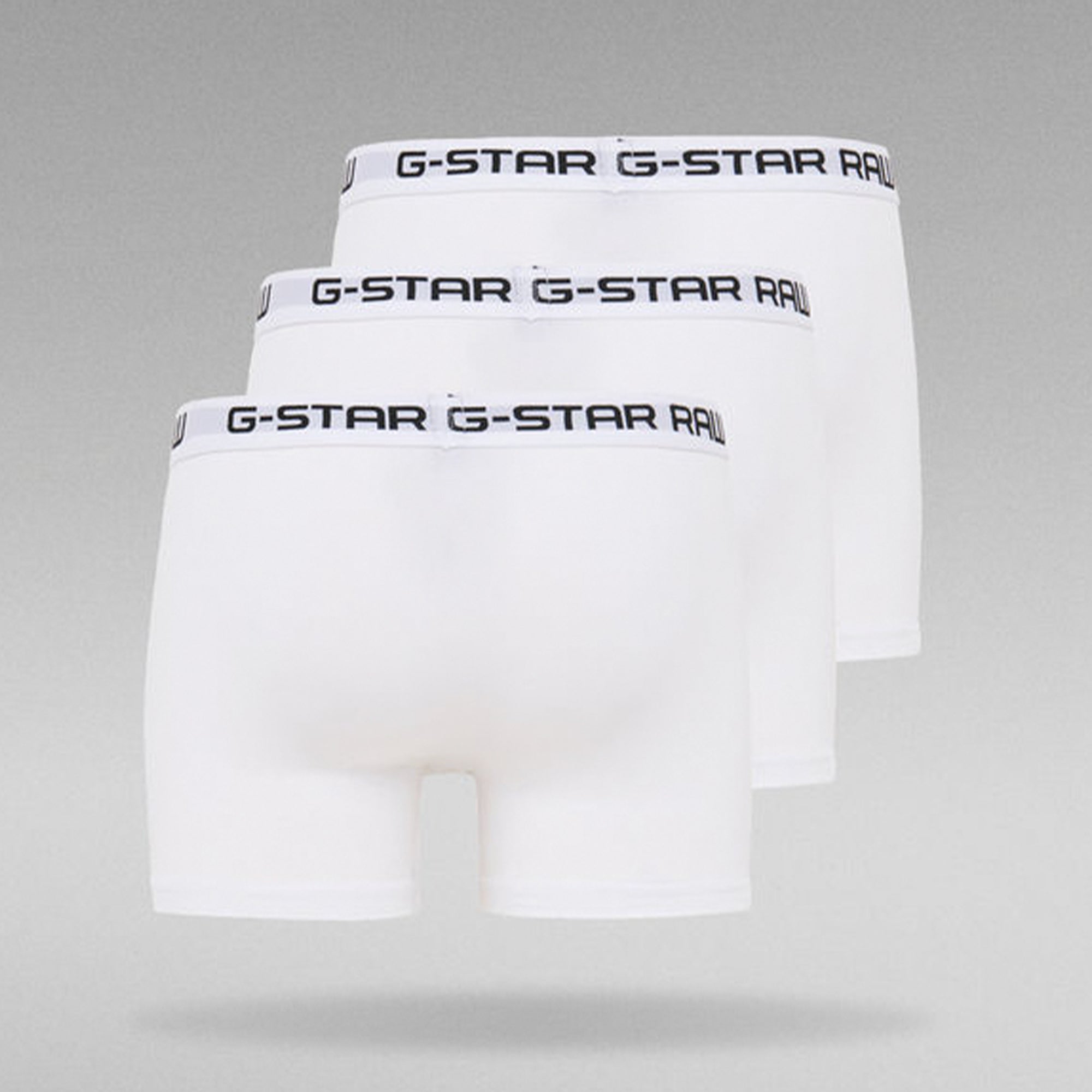 Gstar Raw Men Classic Trunks 3-Pack (White)-All White-Medium-Nexus Clothing