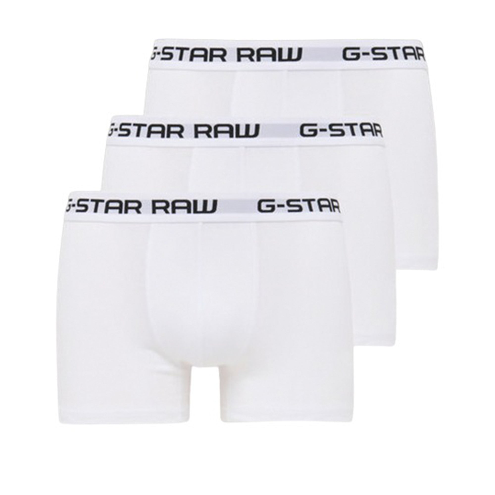 Gstar Raw Men Classic Trunks 3-Pack (White)-All White-Medium-Nexus Clothing
