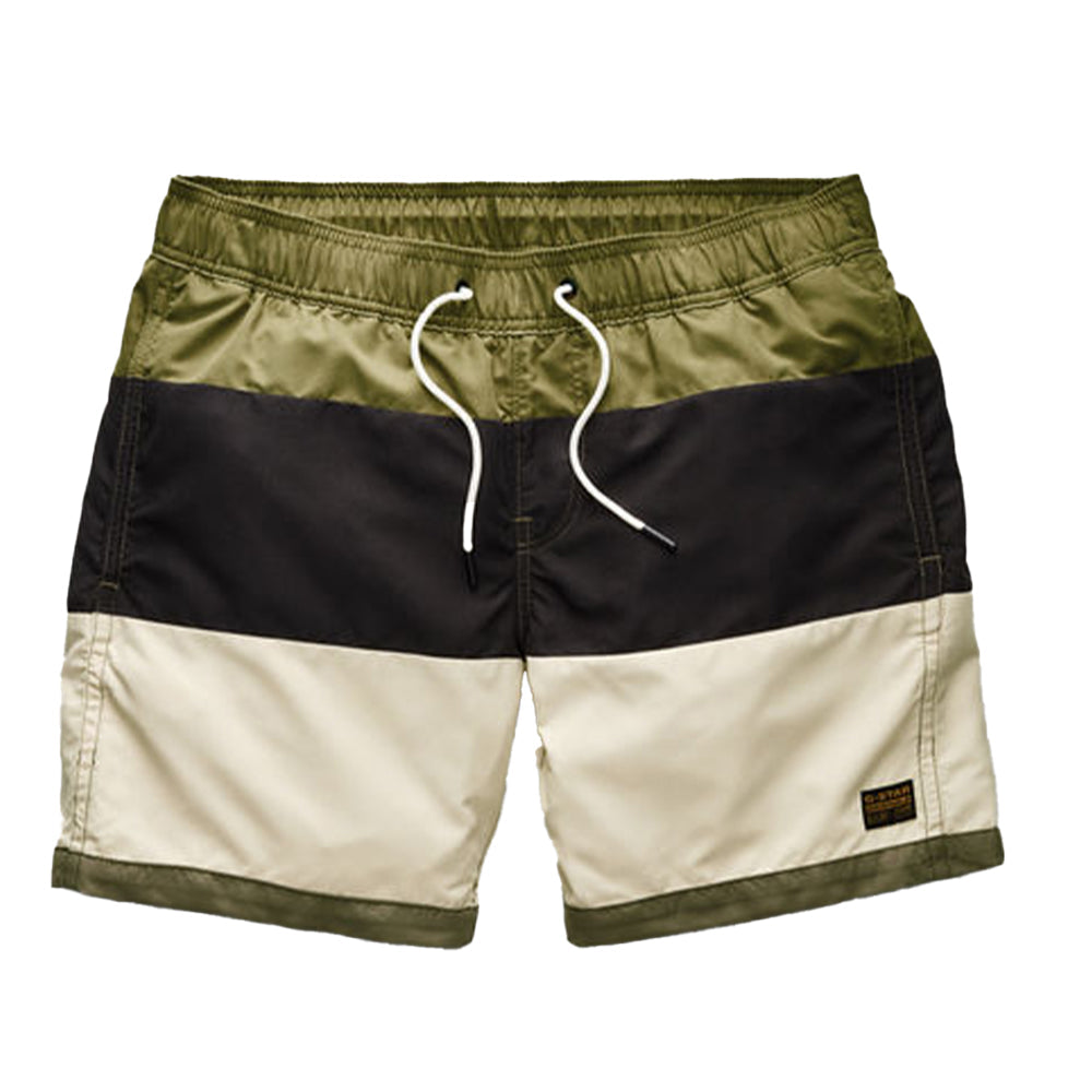 Gstar Men Dirik Color Block Shorts (Bright Rovic Green)