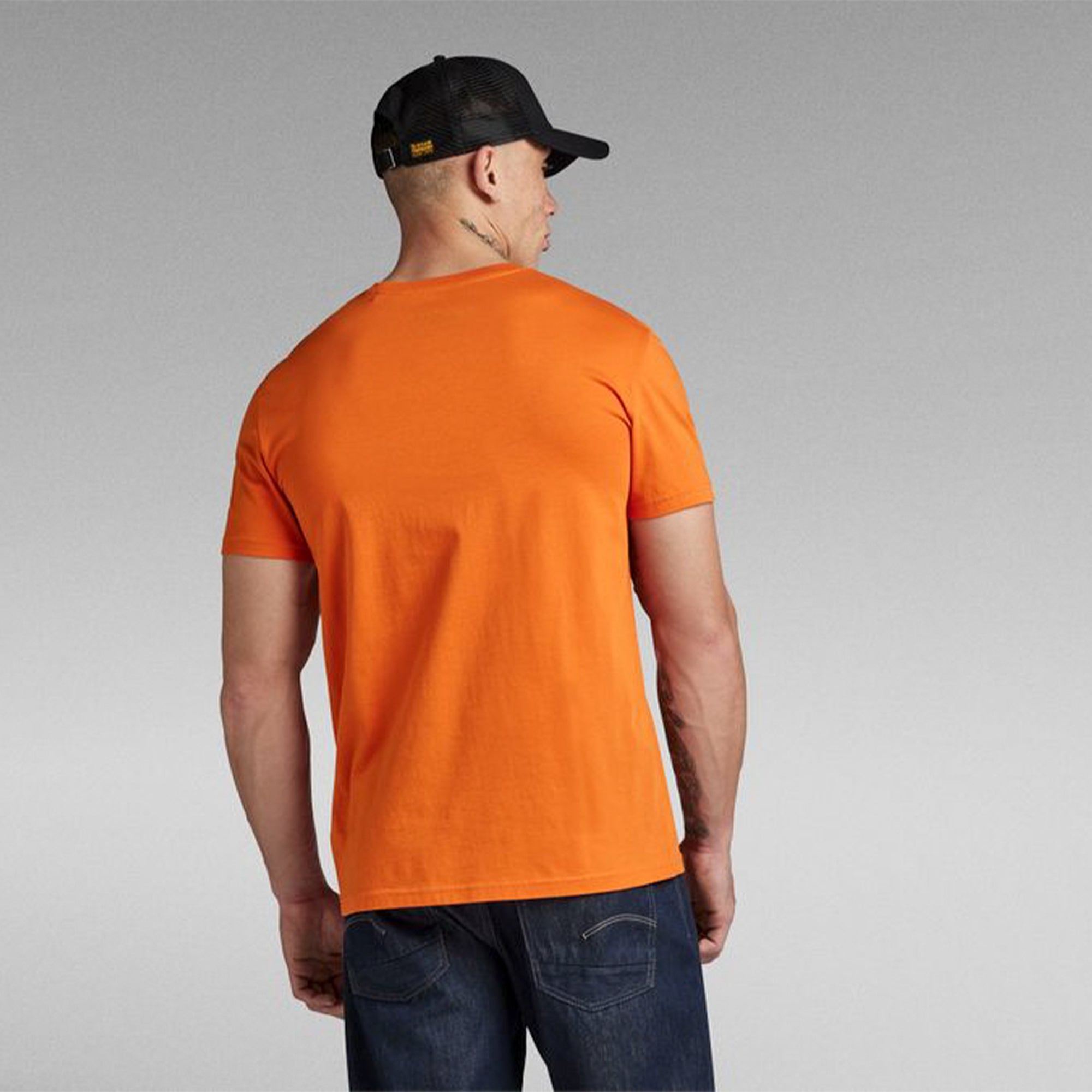 Gstar Raw Men Distress Logo T-Shirt (Orange)2