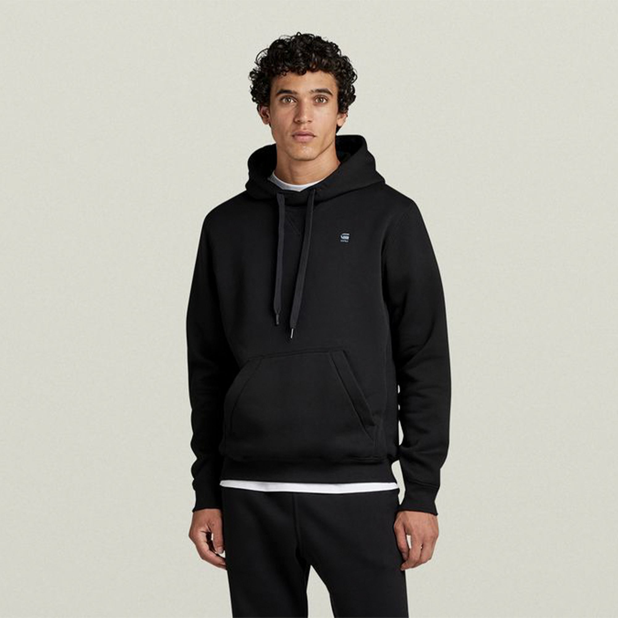 Gstar Raw Men Premium Basic Hooded Sweater (Dark Black)-dk black-XX-Large-Nexus Clothing