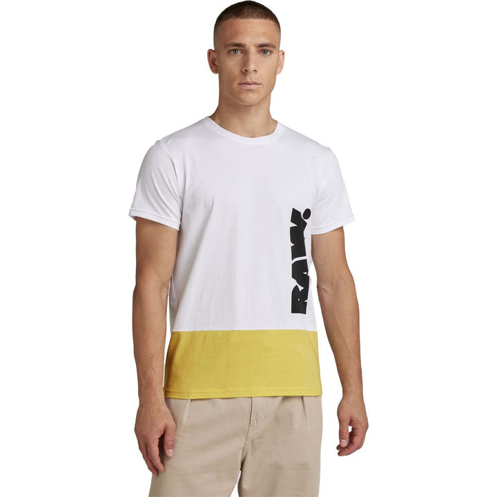 Gstar Raw Men color block . r t (White)-WHITE-Small-Nexus Clothing