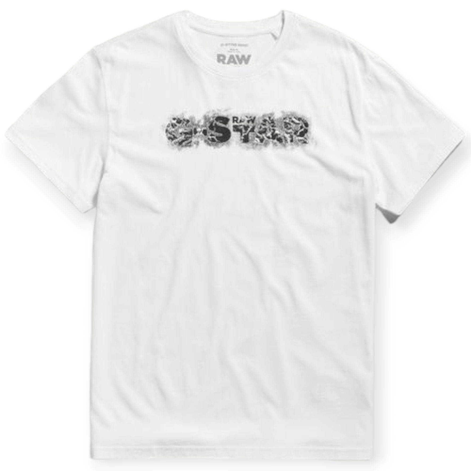 Gstar Raw Men distressed Logo T-shirt (White)-White-Small-Nexus Clothing