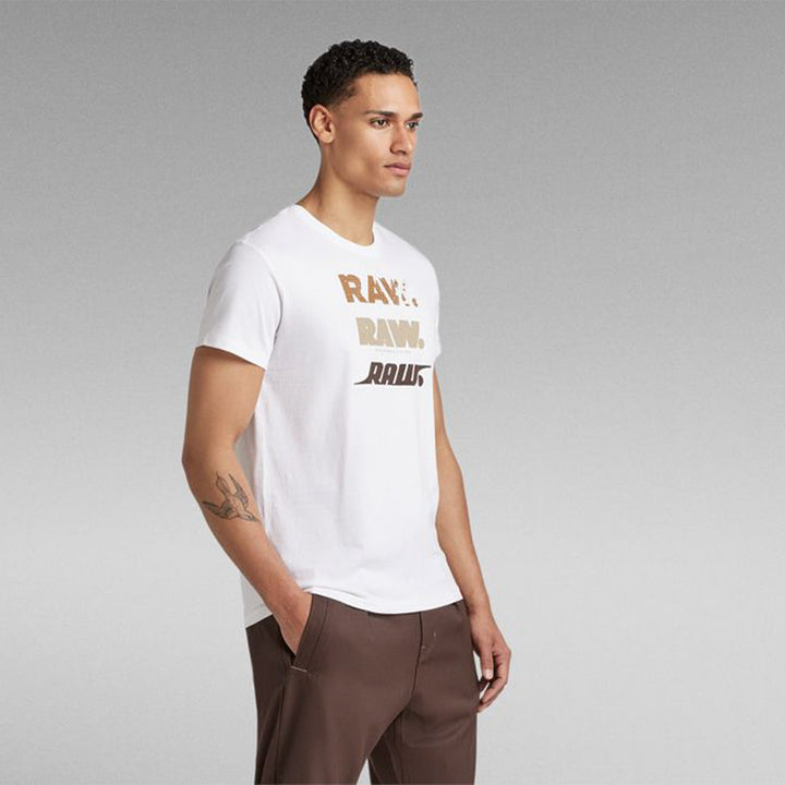 Gstar Raw Men triple Raw R Tee (White)-Nexus Clothing