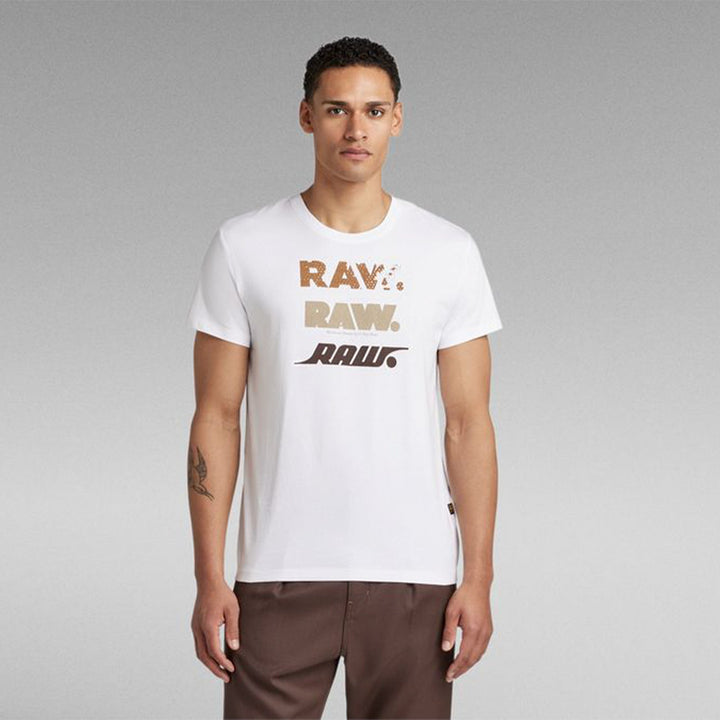 Gstar Raw Men triple Raw R Tee (White)-Nexus Clothing