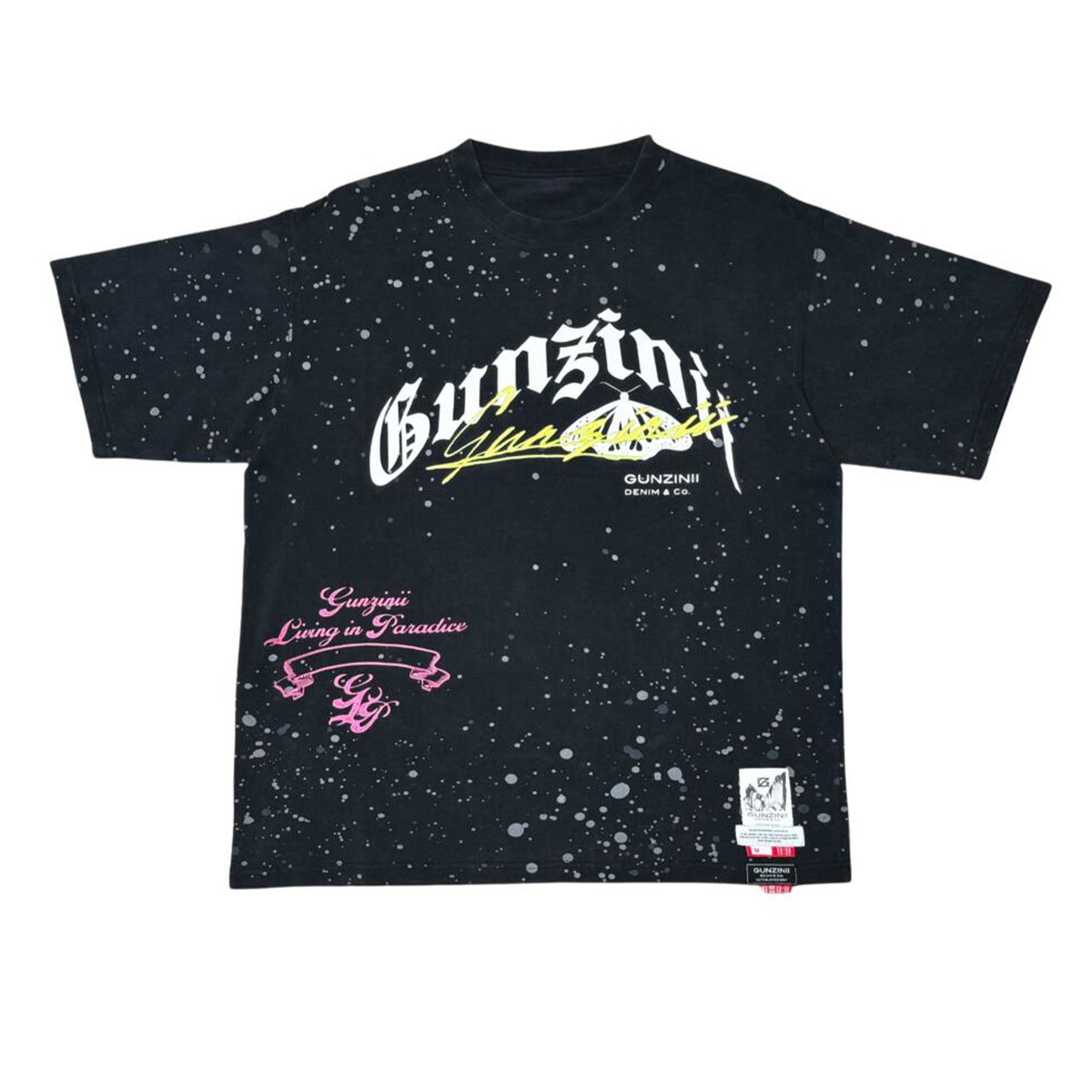 Gunzinii Men Living In Paradise Tee (Black)-Black-X-Small-Nexus Clothing