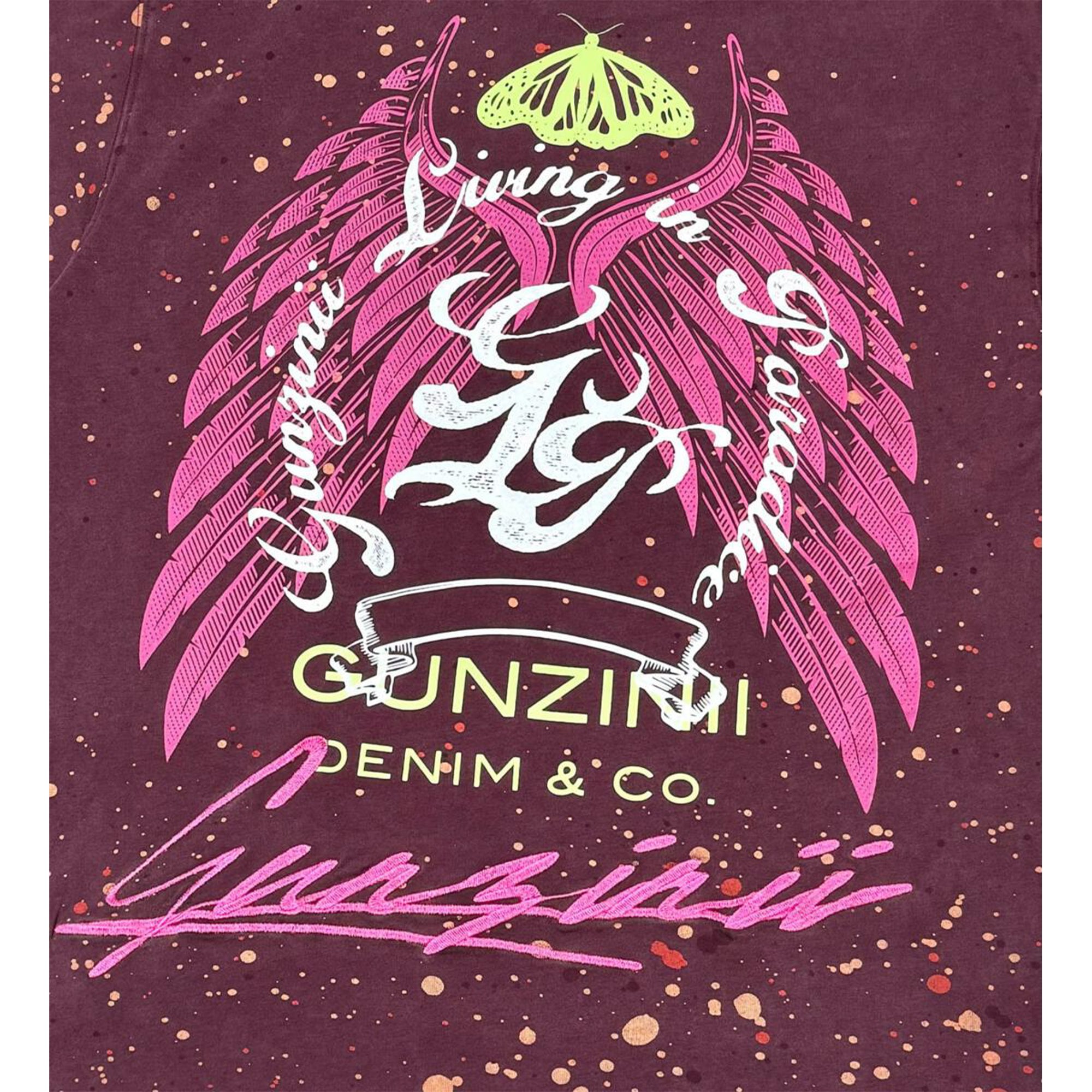 Gunzinii Men Living In Paradise Tee (Burgundy)-Nexus Clothing