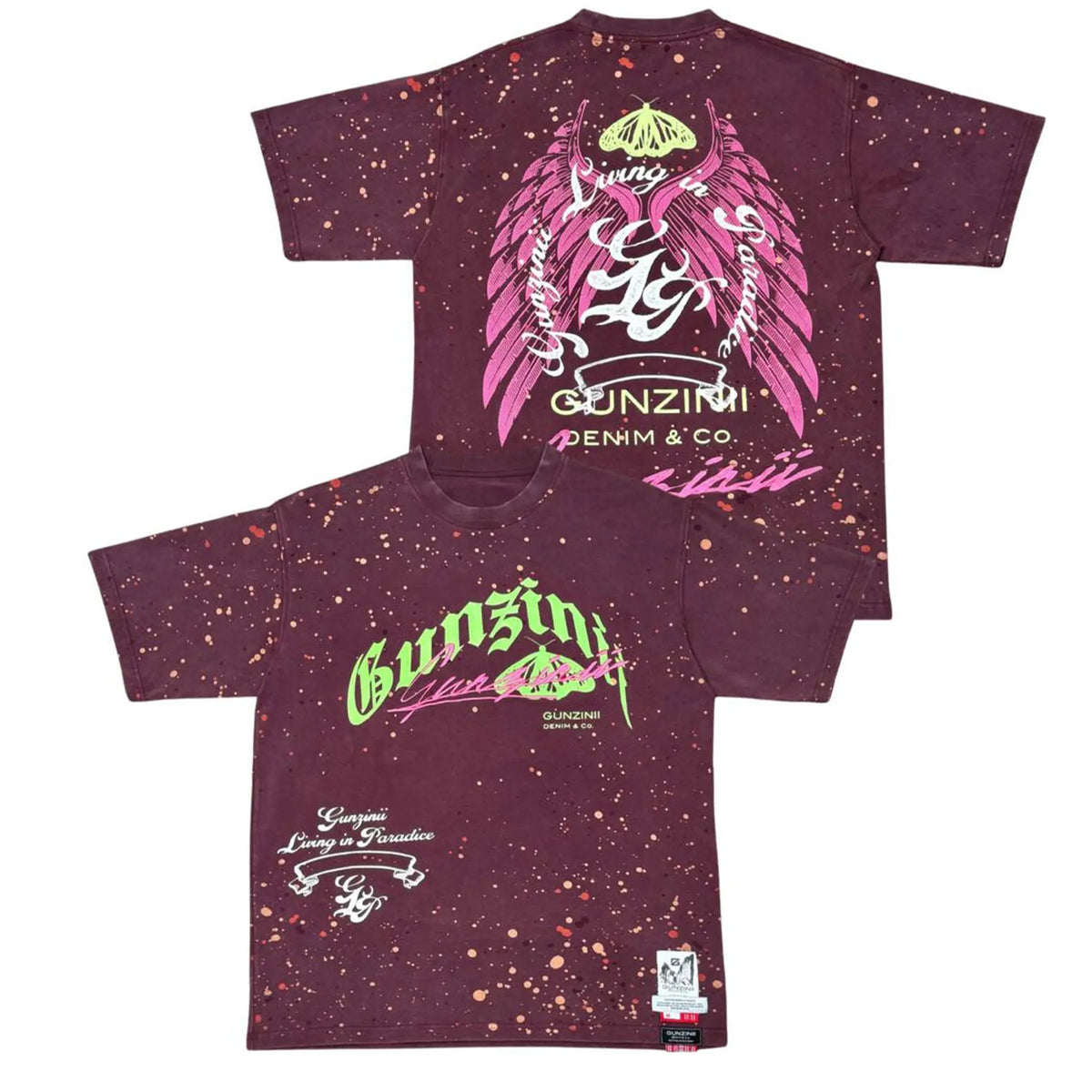 Gunzinii Men Living In Paradise Tee (Burgundy)