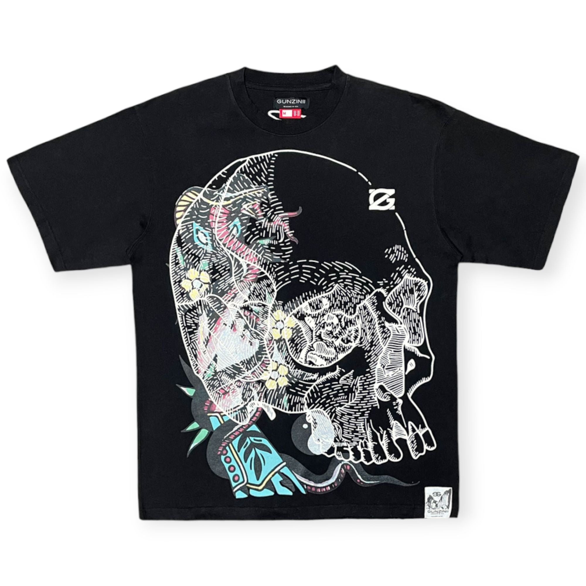 Gunzinii Men Skull & Bones Tee (Black)-Black-Small-Nexus Clothing