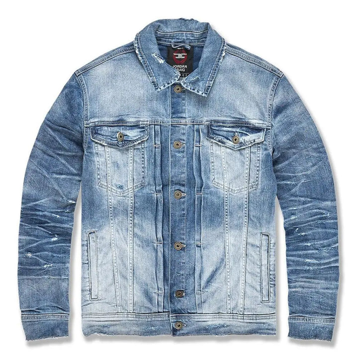 JORDAN CRAIG MEN HAMILTON DENIM TRUCKER JACKET (AGED WASH)-Aged Wash-Medium-Nexus Clothing