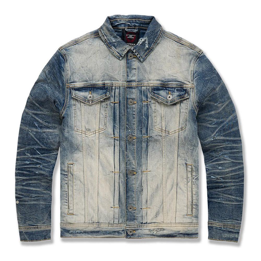 JORDAN CRAIG MEN HAMILTON DENIM TRUCKER JACKET (Lager)-Jackets & Coats-Jordan Craig-Lager-XXX-Large- Nexus Clothing