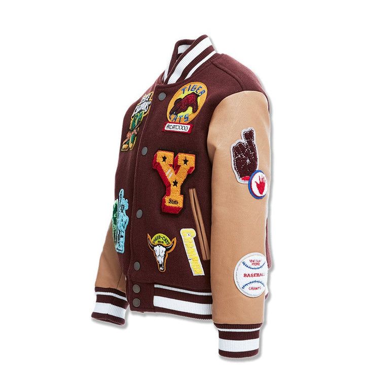 Jordan Craig Boys Empire City Varisty Jacket (Ruby)-Nexus Clothing