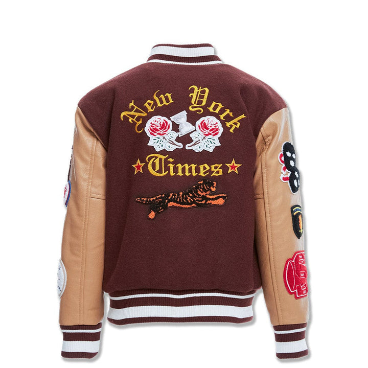 Jordan Craig Boys Empire City Varisty Jacket (Ruby)-Nexus Clothing