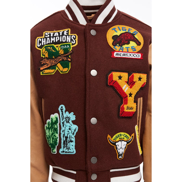 Jordan Craig Boys Empire City Varisty Jacket (Ruby)-Nexus Clothing