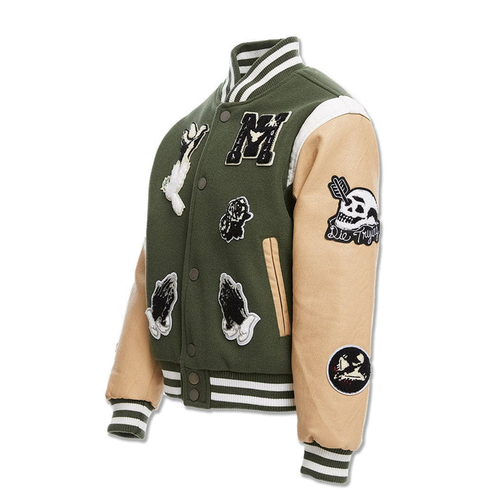 Jordan Craig Boys Fallen Angels Varsity Jacket (Pine)-Nexus Clothing