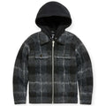 Jordan Craig KIDS  Boys Flannel Over Shirt With Hood (Black Shadow)