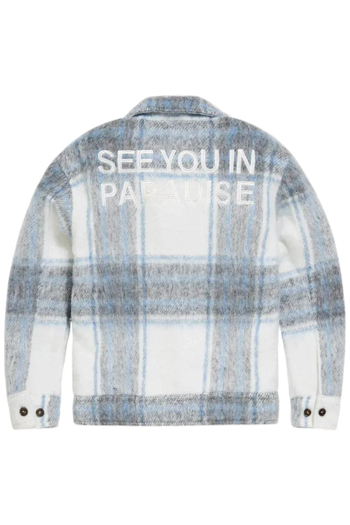 Jordan Craig KIDS Boys Flannel Over Shirt With Hood (Light Blue)-Nexus Clothing