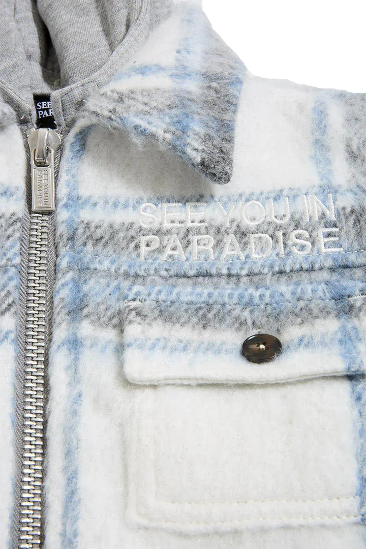 Jordan Craig KIDS Boys Flannel Over Shirt With Hood (Light Blue)-Nexus Clothing