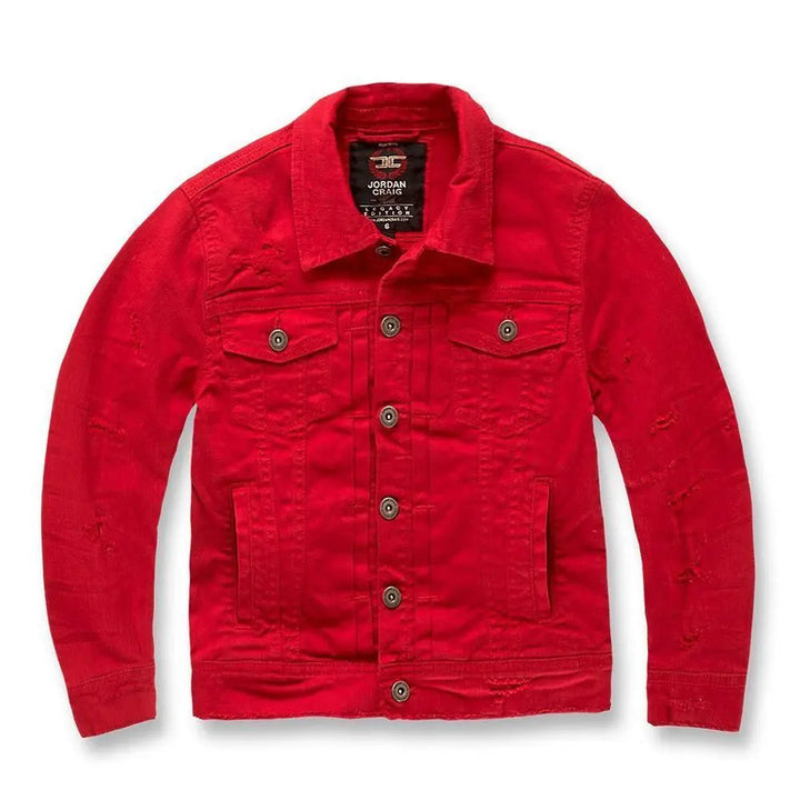 Jordan Craig Kids Tribeca Twill Trucker Jacket (Red)-RED-2T-Nexus Clothing