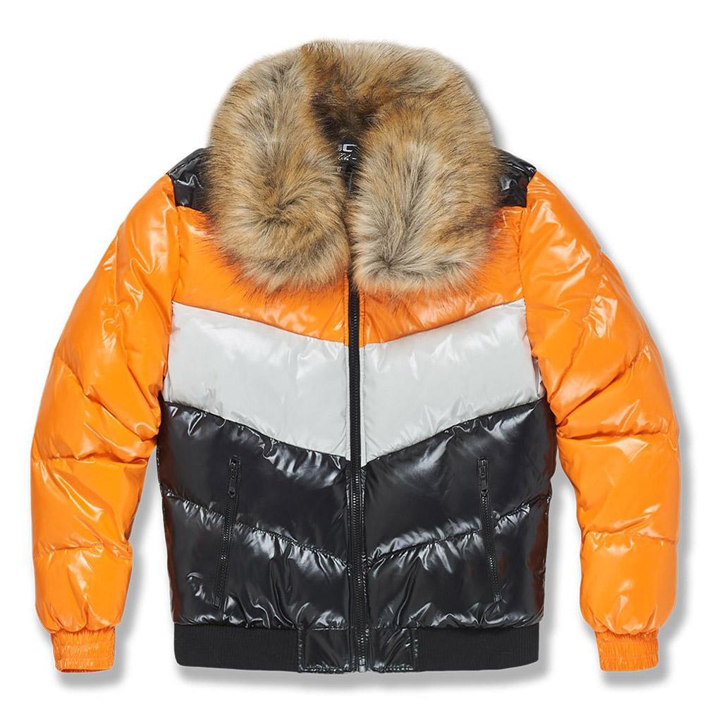 Jordan Craig Men Blocked Puffer Jacket(Total Orange)-Jackets & Coats-Jordan Craig- Nexus Clothing