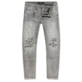 Jordan Craig Men Collins Fordham Denim Shreds on Knees Jeans (Smoked Grey)