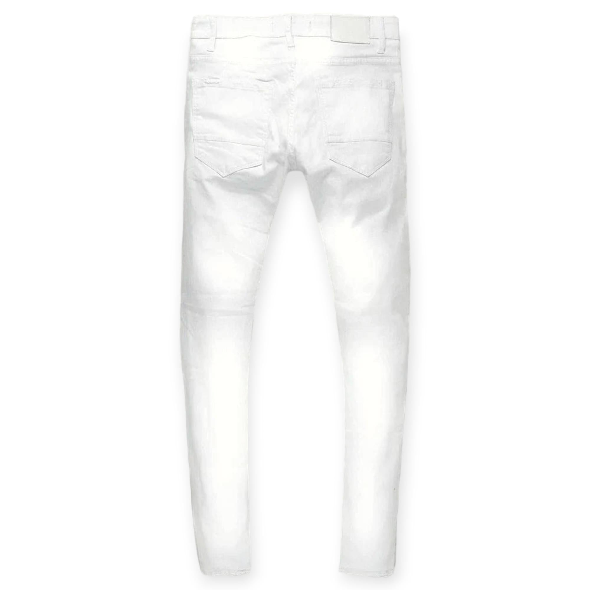 Jordan Craig Men Color Ribbing Jeans (White)-Nexus Clothing