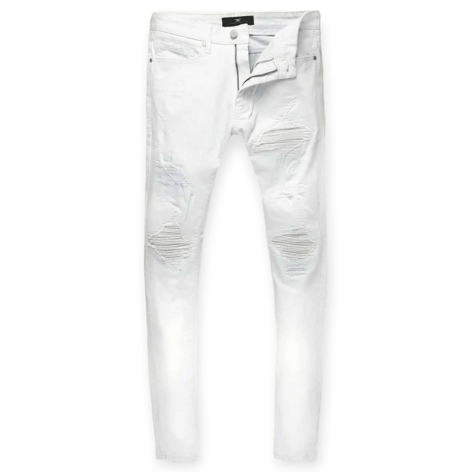 Jordan Craig Men Color Ribbing Jeans (White)