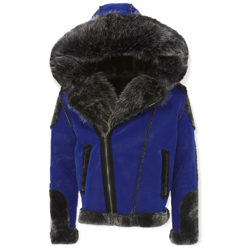 Jordan Craig Men EL Jefe Shearling Moto Jacket (Racer Blue)-Nexus Clothing