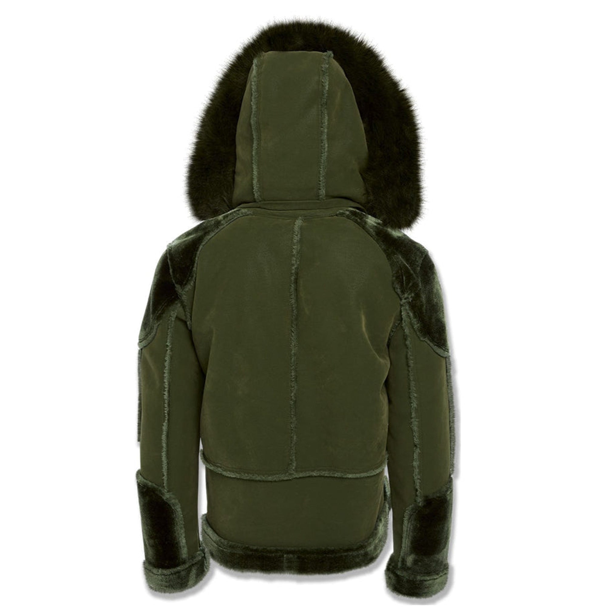 Jordan Craig Men El Jefe Shearling Moto Jackets (Military Green)-Nexus Clothing