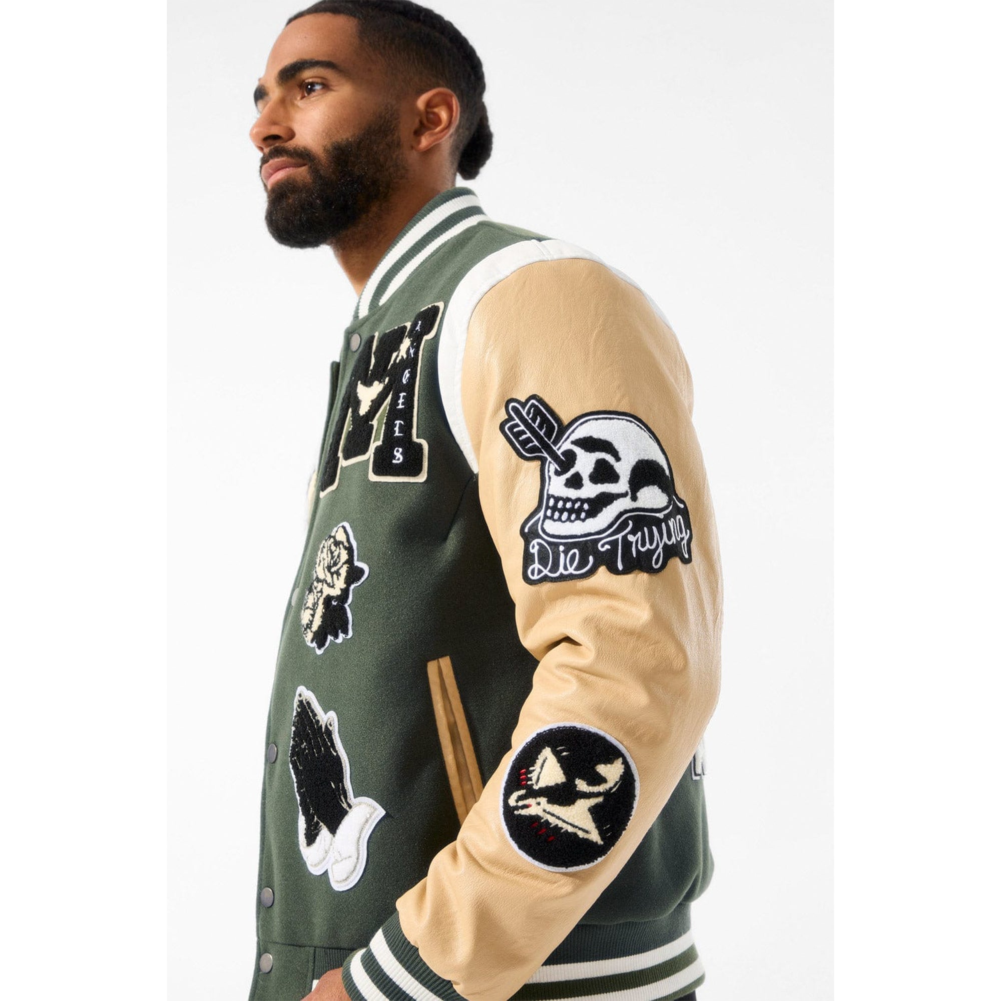 Jordan Craig Men Fallen Angels Varsity Jacket (Pine)-Nexus Clothing