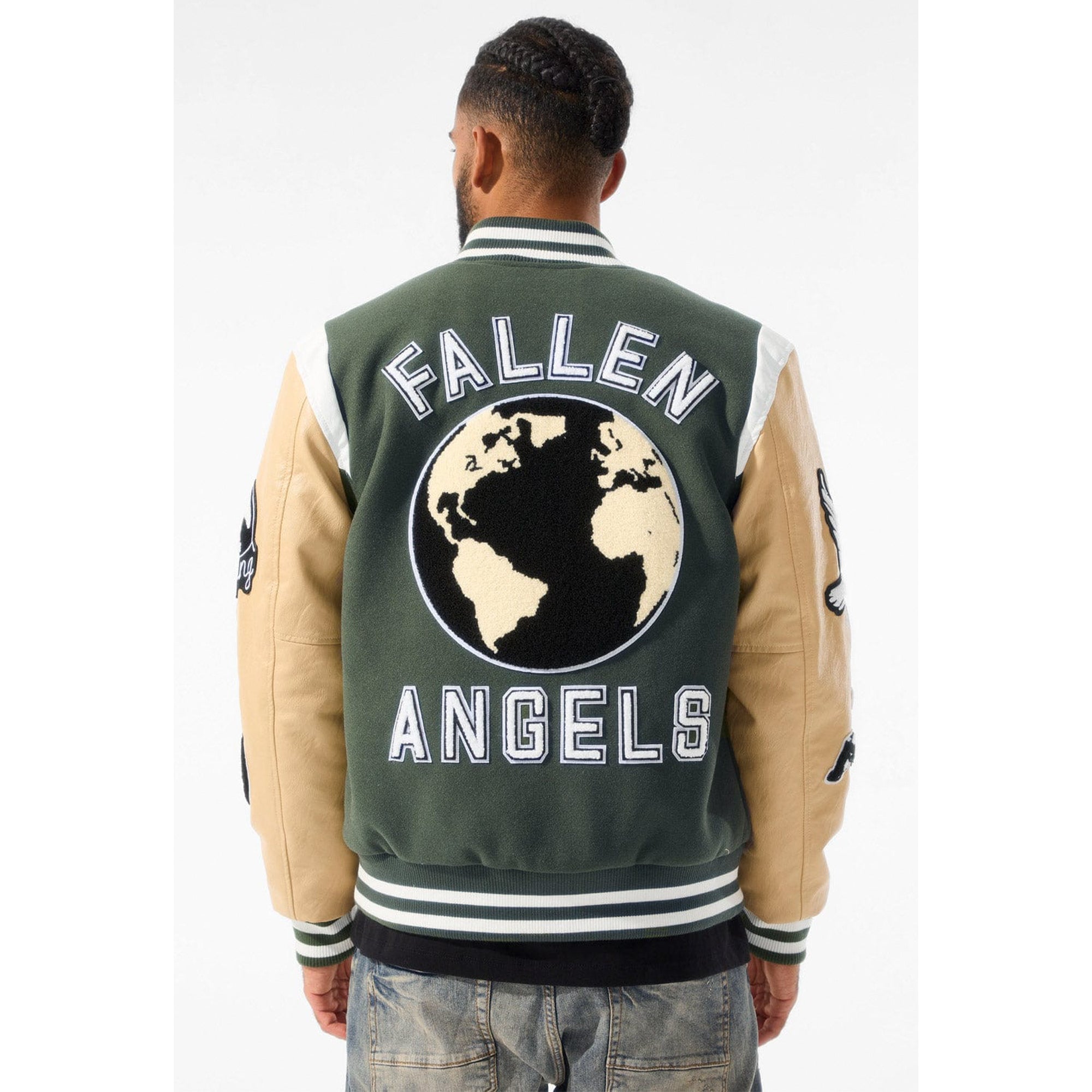 Jordan Craig Men Fallen Angels Varsity Jacket (Pine)-Nexus Clothing