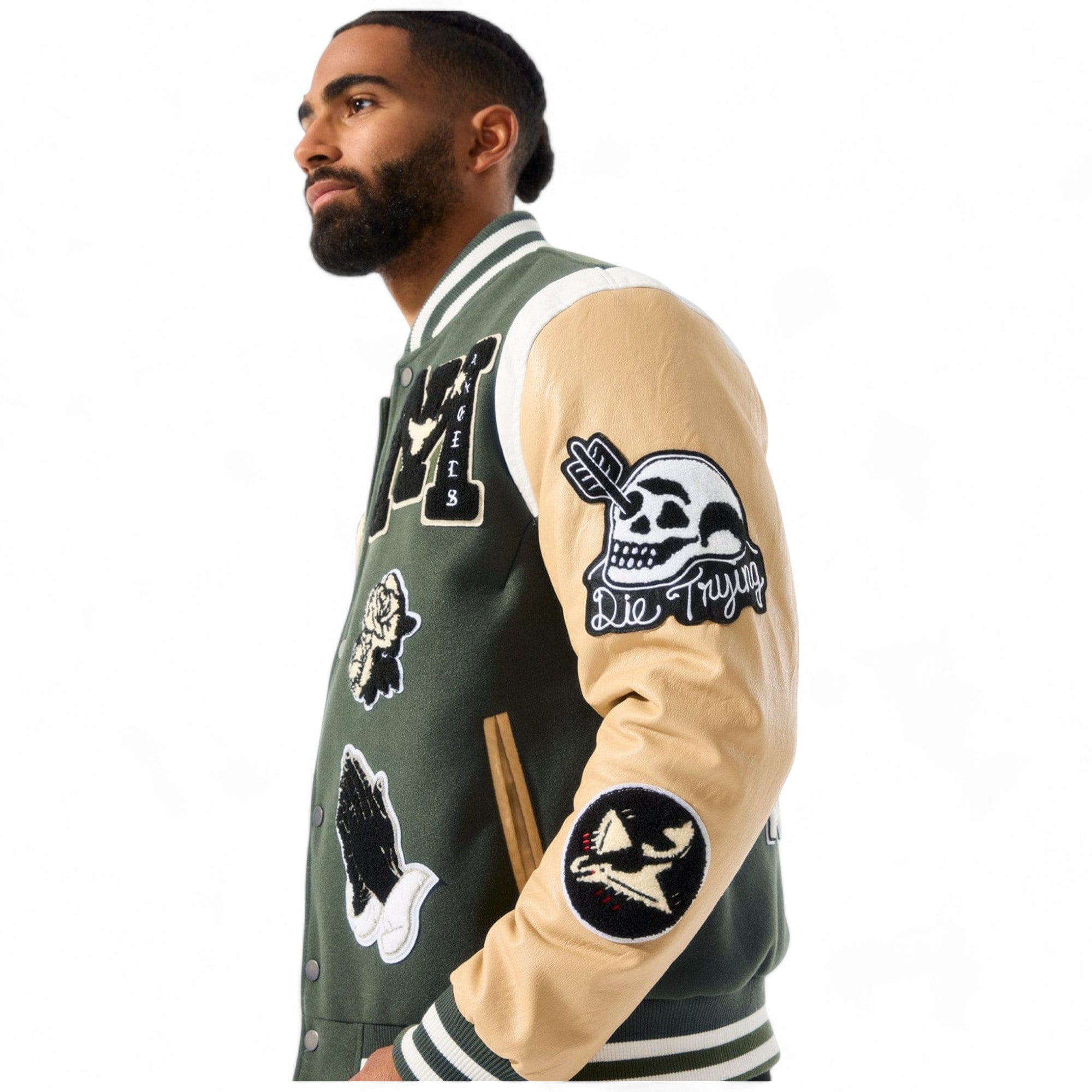 Jordan Craig Men Fallen Angels Varsity Jacket (Pine)-Nexus Clothing