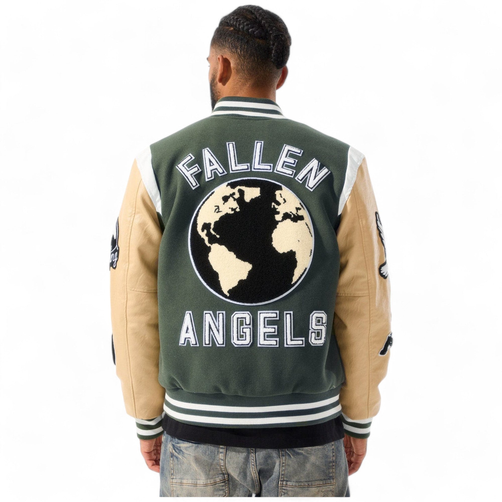 Jordan Craig Men Fallen Angels Varsity Jacket (Pine)-Nexus Clothing