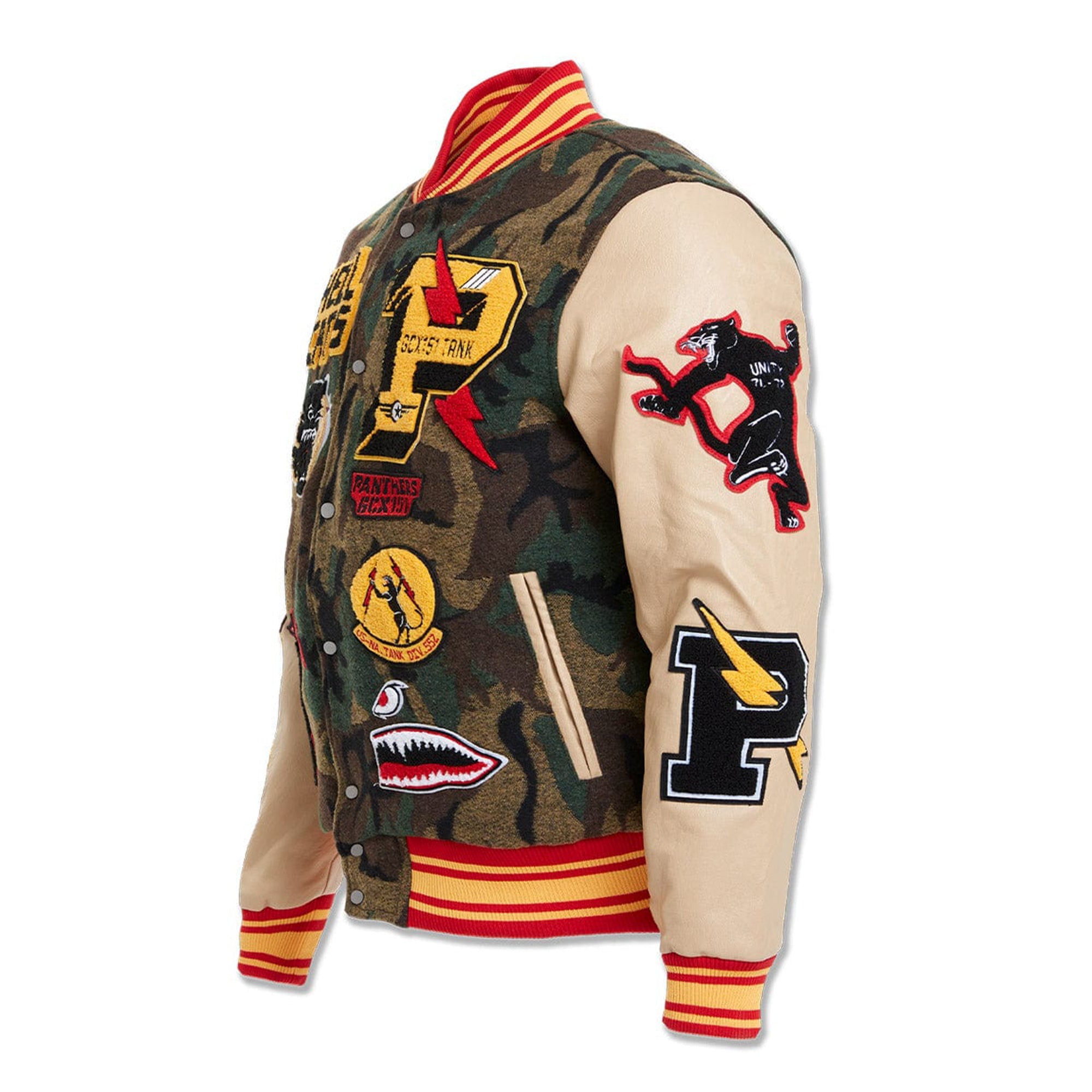 Jordan Craig Men Hellcat Varsity Jacket (Vintage Camo)-Nexus Clothing