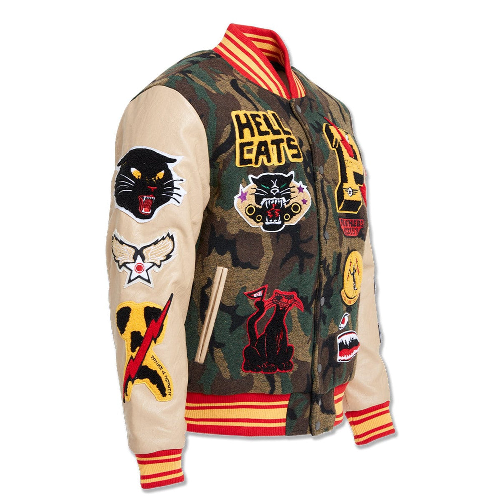 Jordan Craig Men Hellcat Varsity Jacket (Vintage Camo)-Nexus Clothing