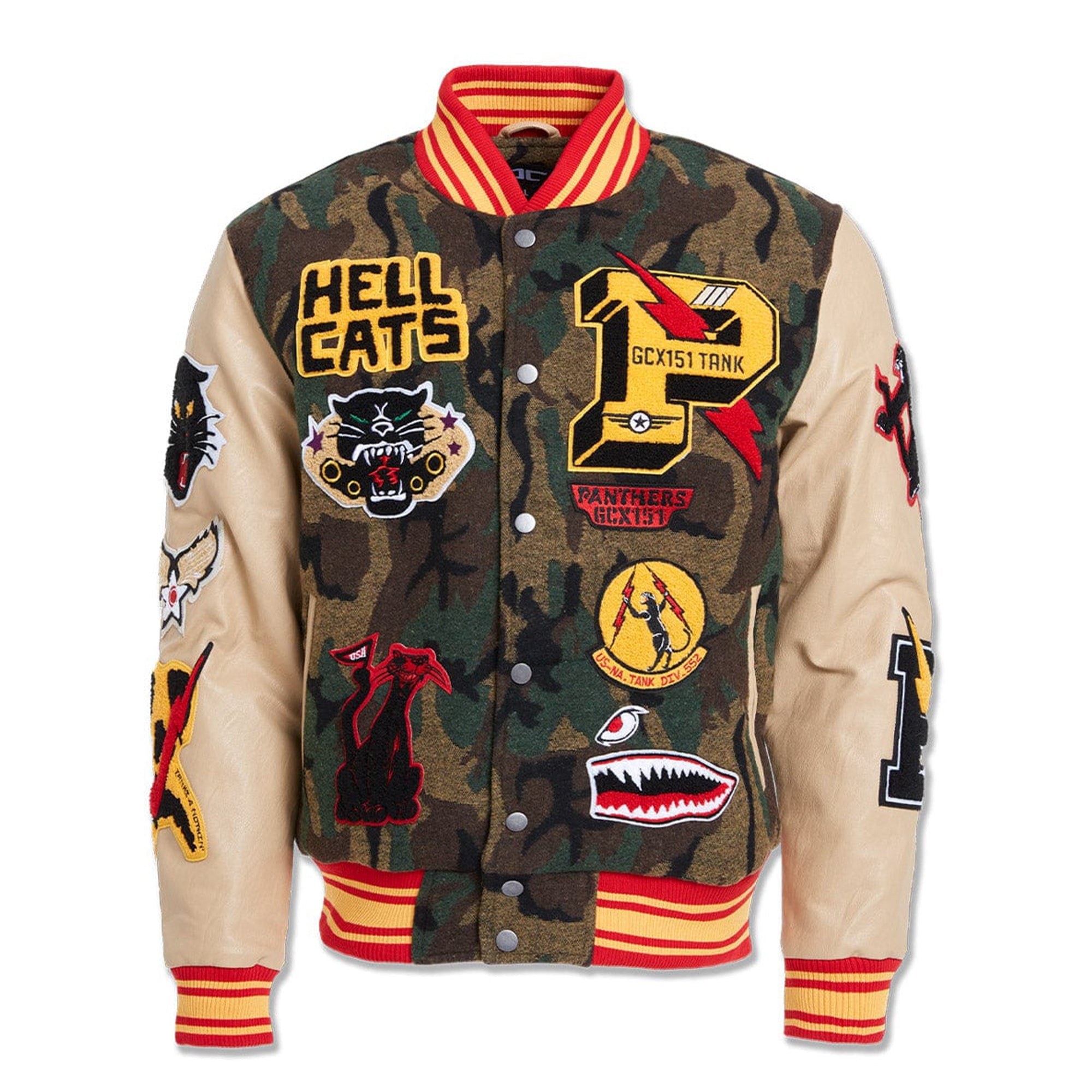 Jordan Craig Men Hellcat Varsity Jacket (Vintage Camo)-Vintage Camo-Small-Nexus Clothing