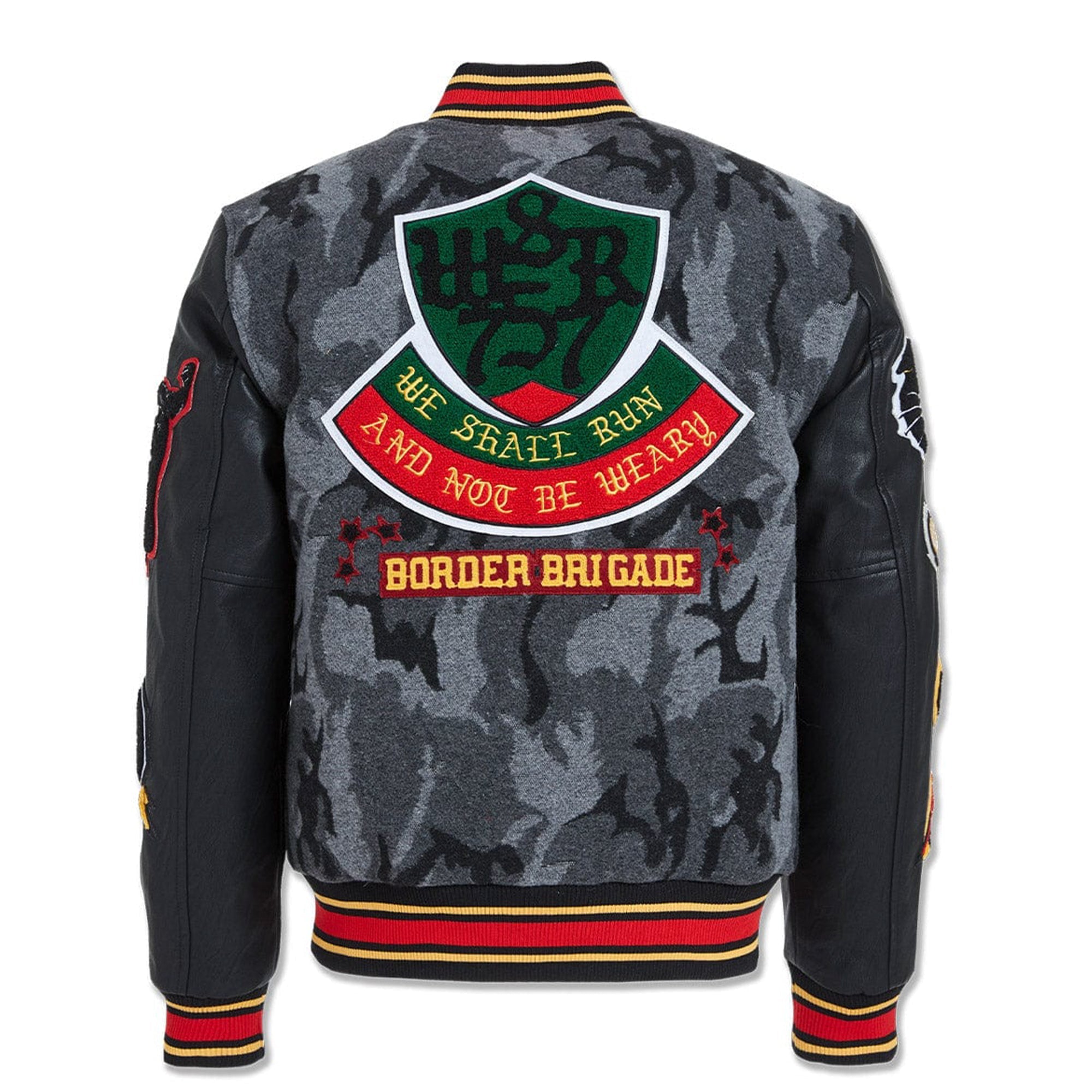 Jordan Craig Men Hellcat Varsity Jackets (Black Camo)-Nexus Clothing