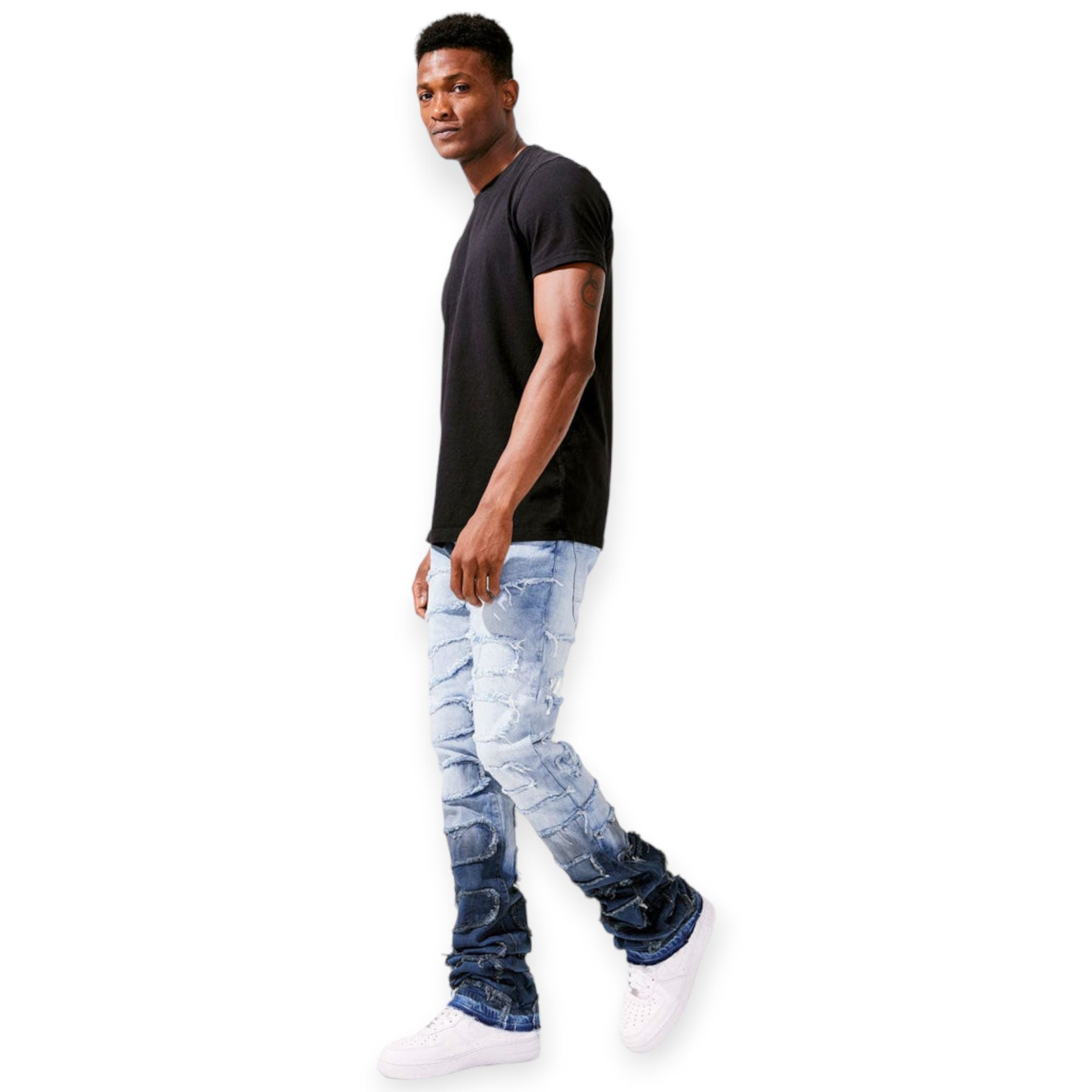 Jordan Craig stacked Jeans Men Martin Oasis Blue Steel