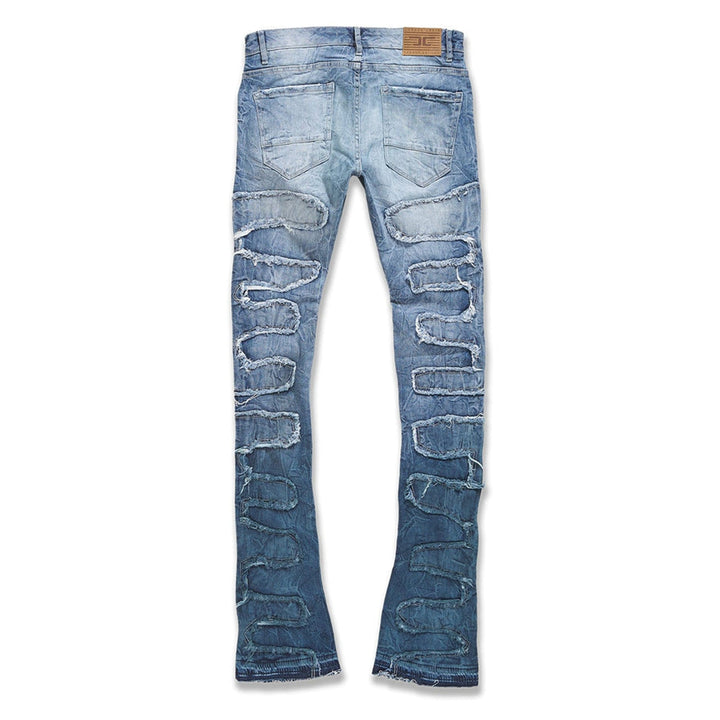 Jordan Craig Men Martin Stacked Python Jeans (Blue Wave)-Nexus Clothing