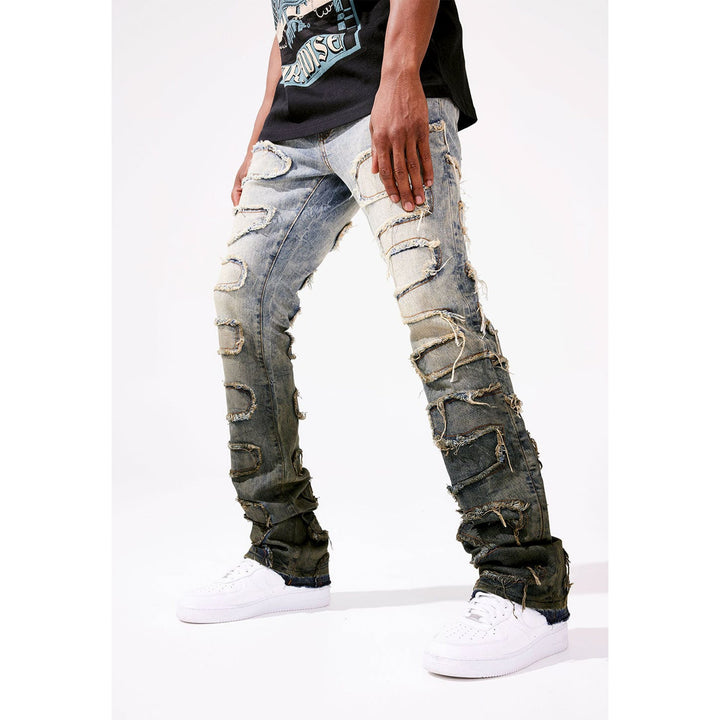 Jordan Craig Men Martin Stacked Python Jeans (Sunset)-Nexus Clothing