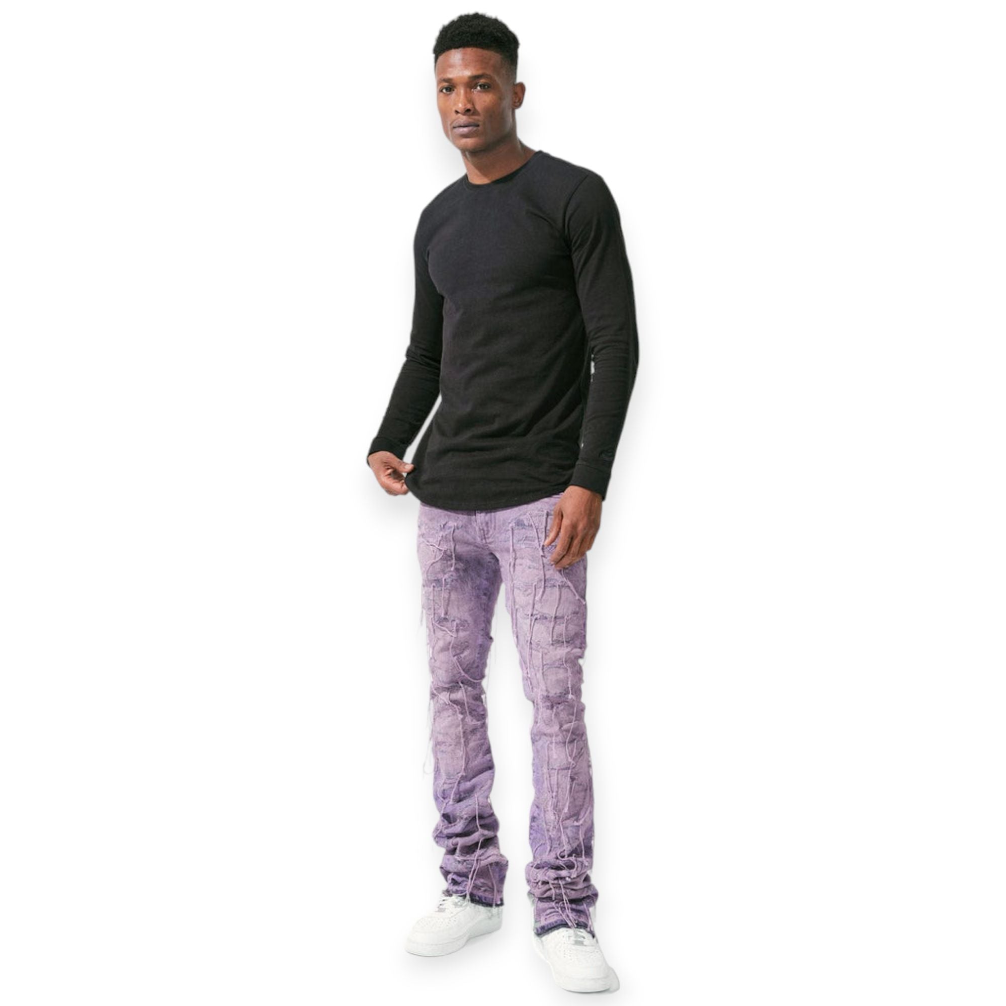 Jordan Craig Men Matin Stacked Willder Denim Jeans (Lilac)-Nexus Clothing