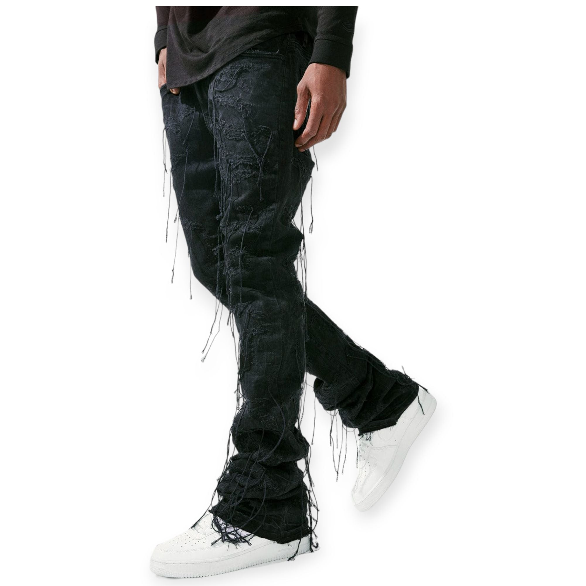 Jordan Craig Men Matin Stacked Willder Denim Jeans (Noir)-Nexus Clothing