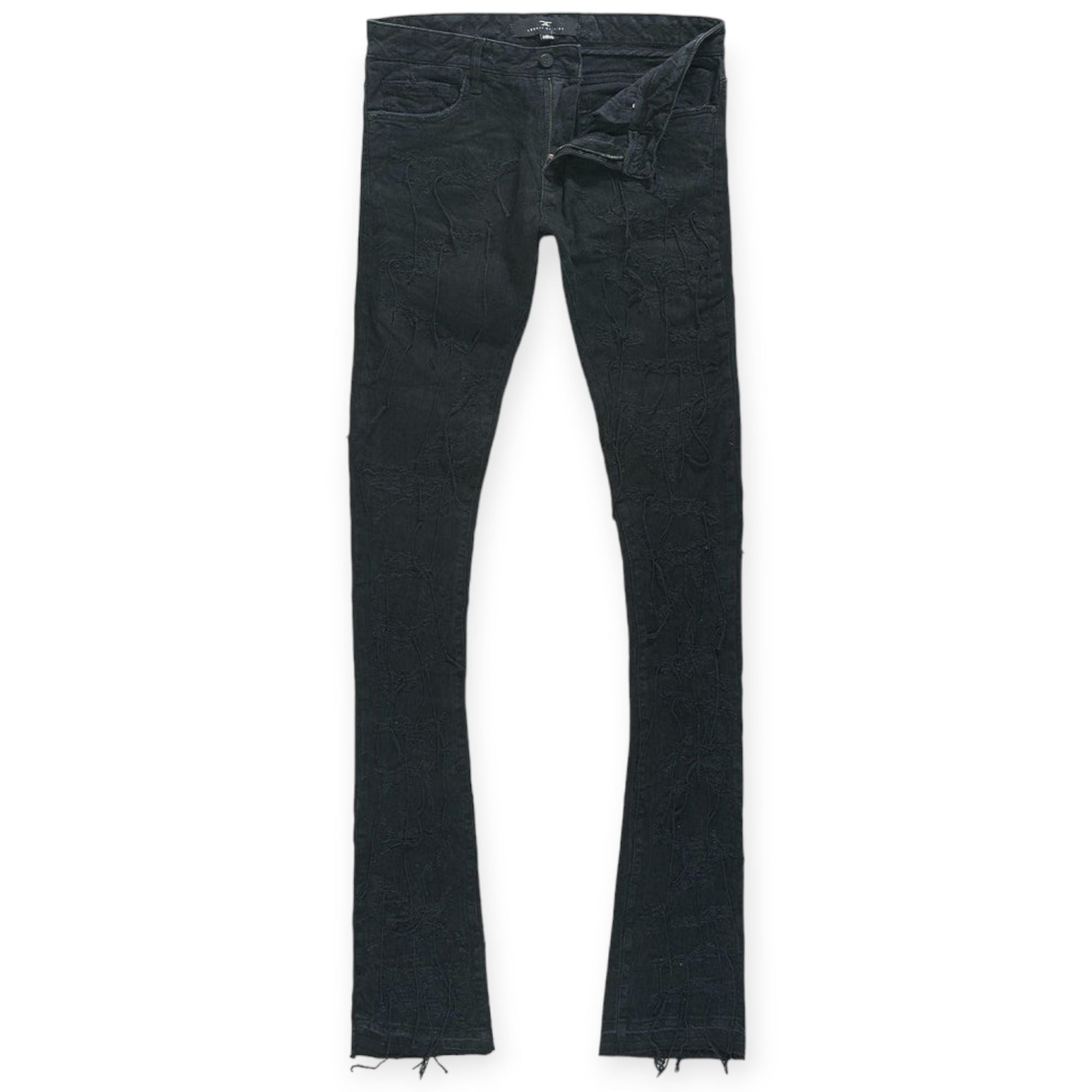 Jordan Craig Men Matin Stacked Willder Denim Jeans (Noir)-Noir-32W x 42L-Nexus Clothing