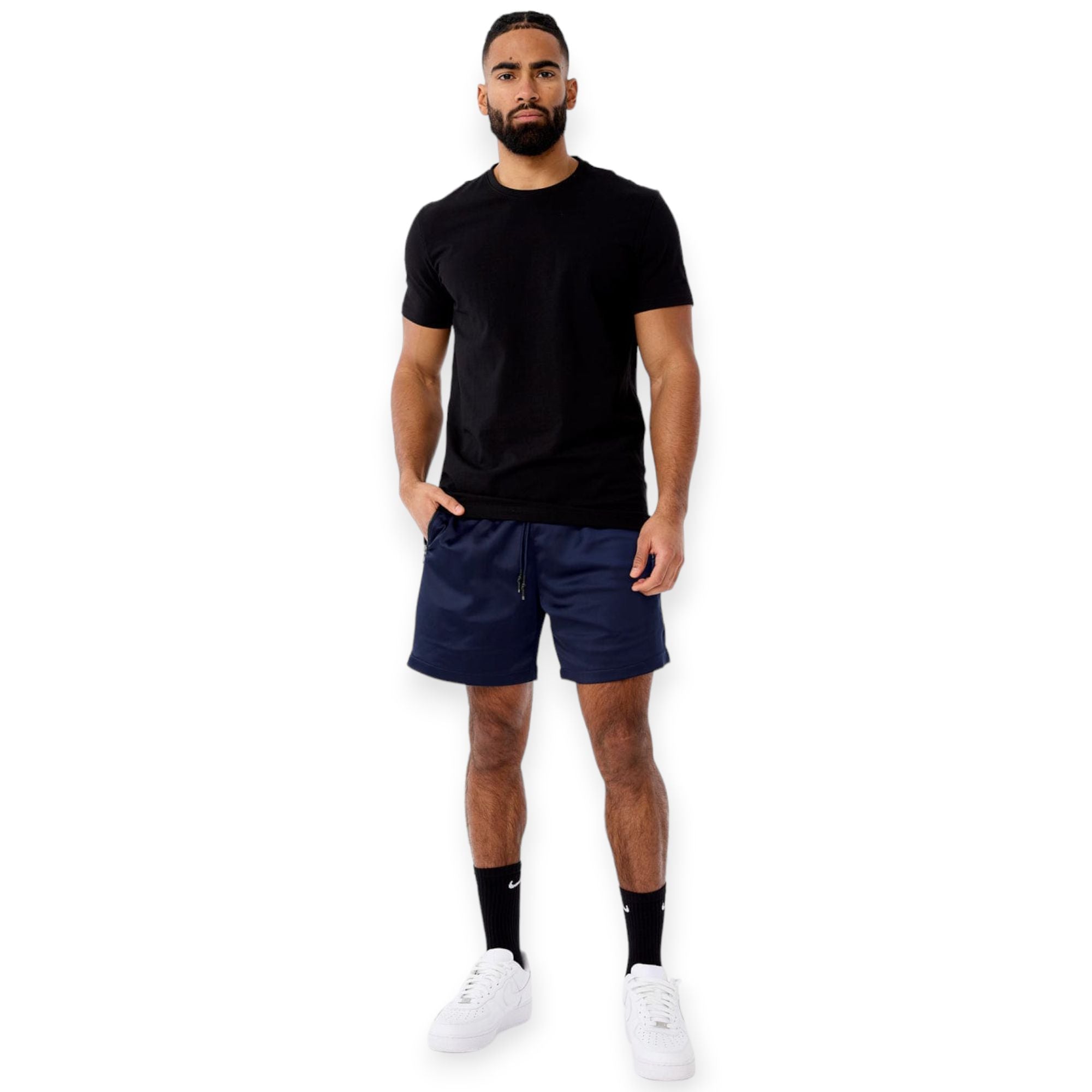 Jordan Craig Men Quarter Zip Nylon Short (Navy)-Nexus Clothing