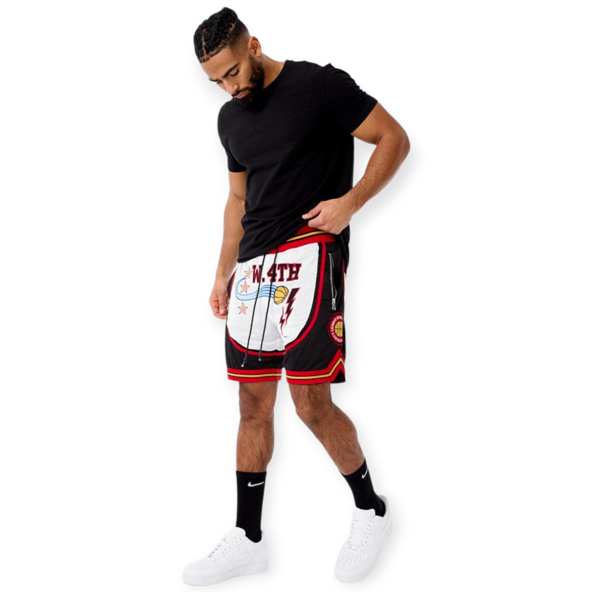 Jordan Craig Men Retro-Brotherly Love Basketball Shorts (White)-Nexus Clothing