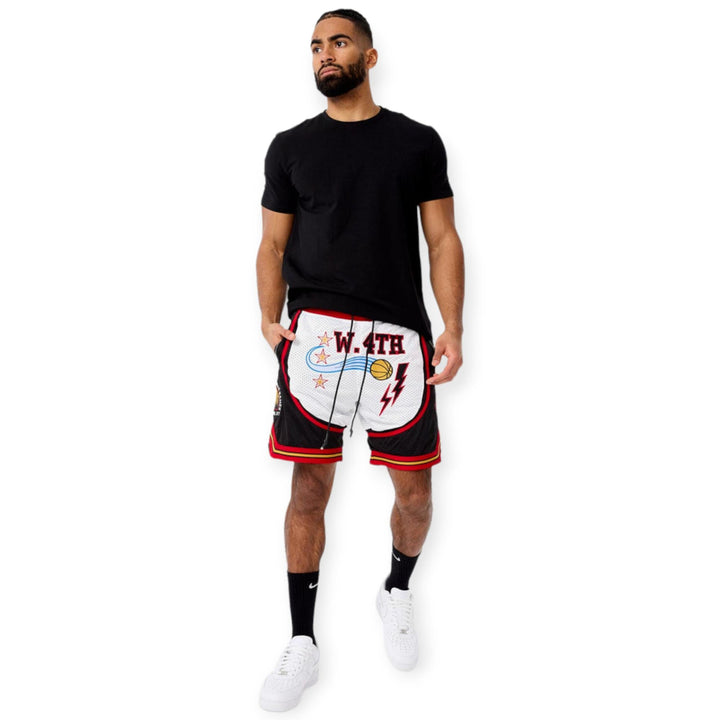 Jordan Craig Men Retro-Brotherly Love Basketball Shorts (White)-Nexus Clothing