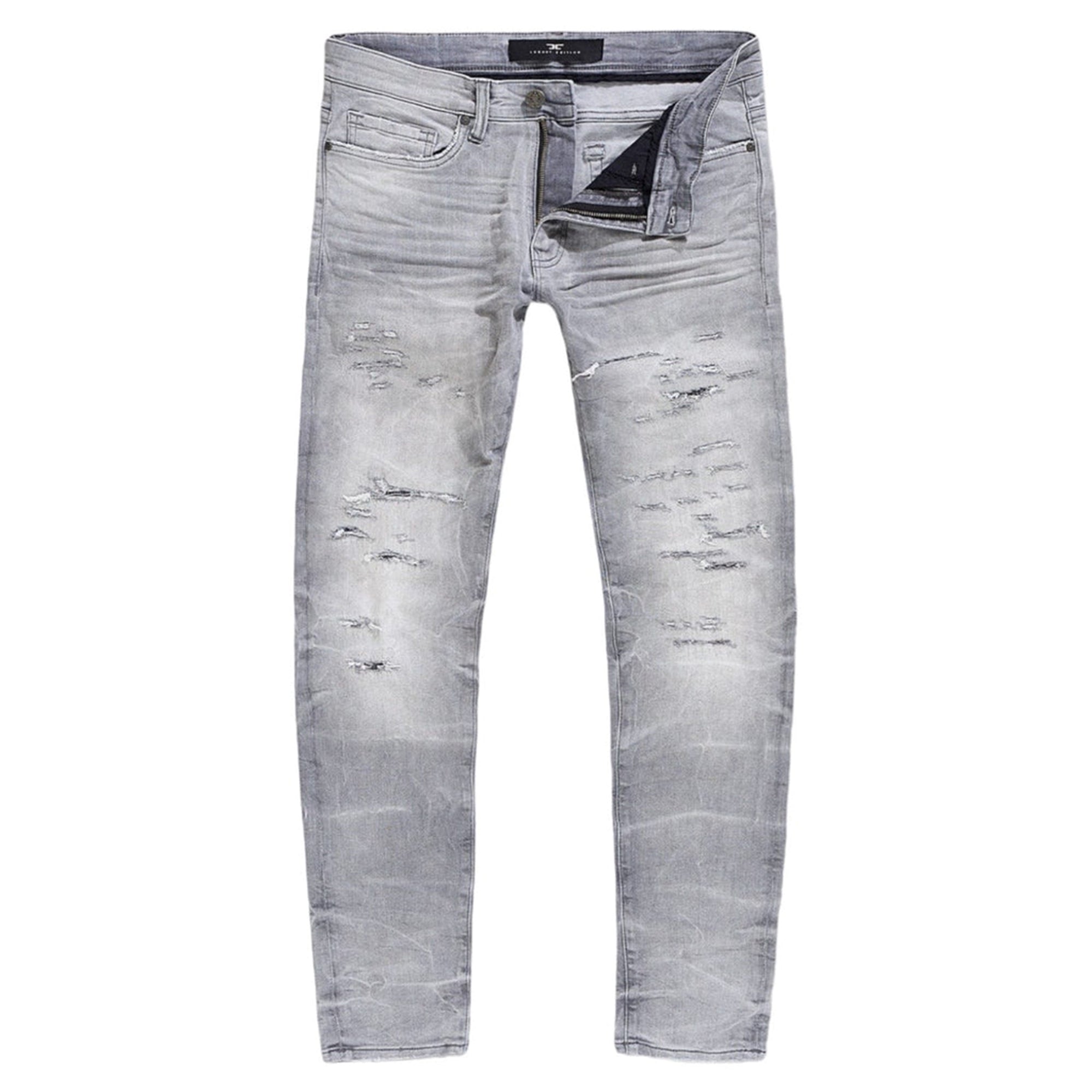 Jordan Craig Men Ross Fit with Shreds Jeans (Artic Grey)-Artic Grey-32W X 32L-Nexus Clothing