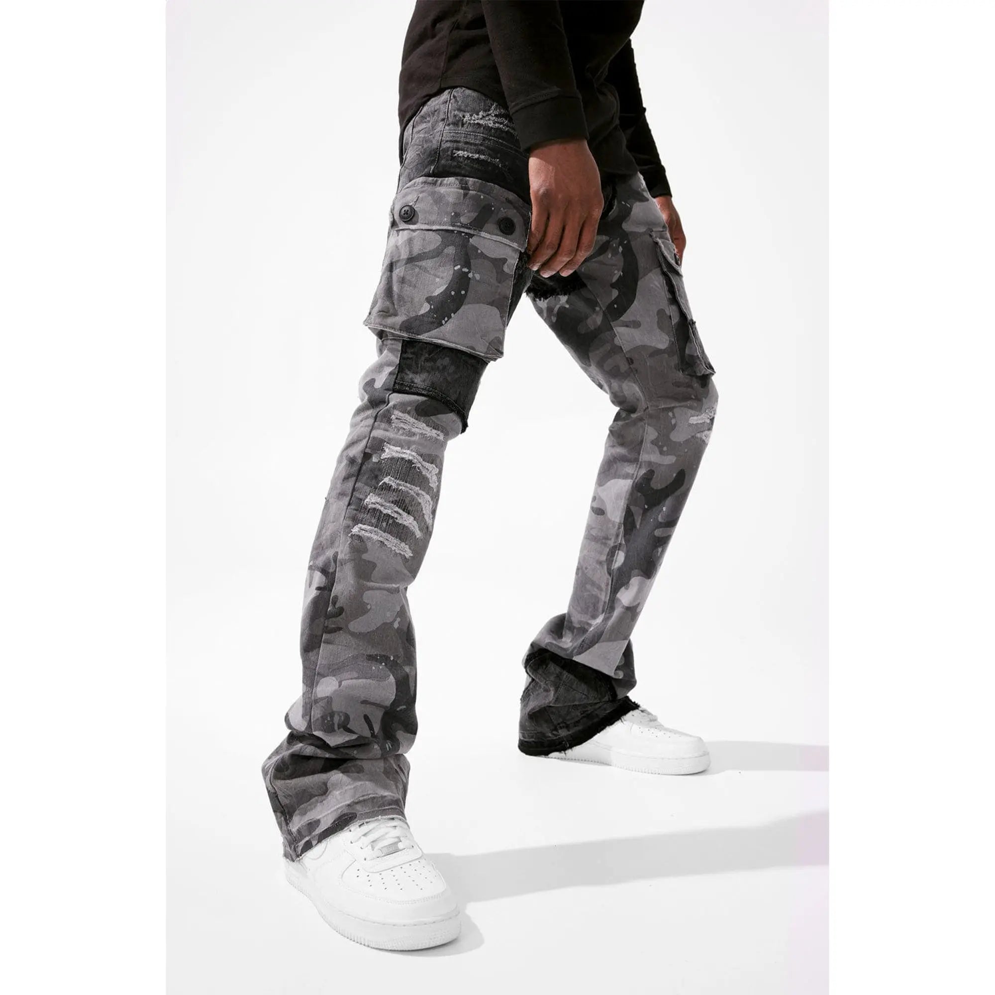 Jordan Craig Men Ross Stacked Platoon Jeans (Black Camo) – Nexus Clothing